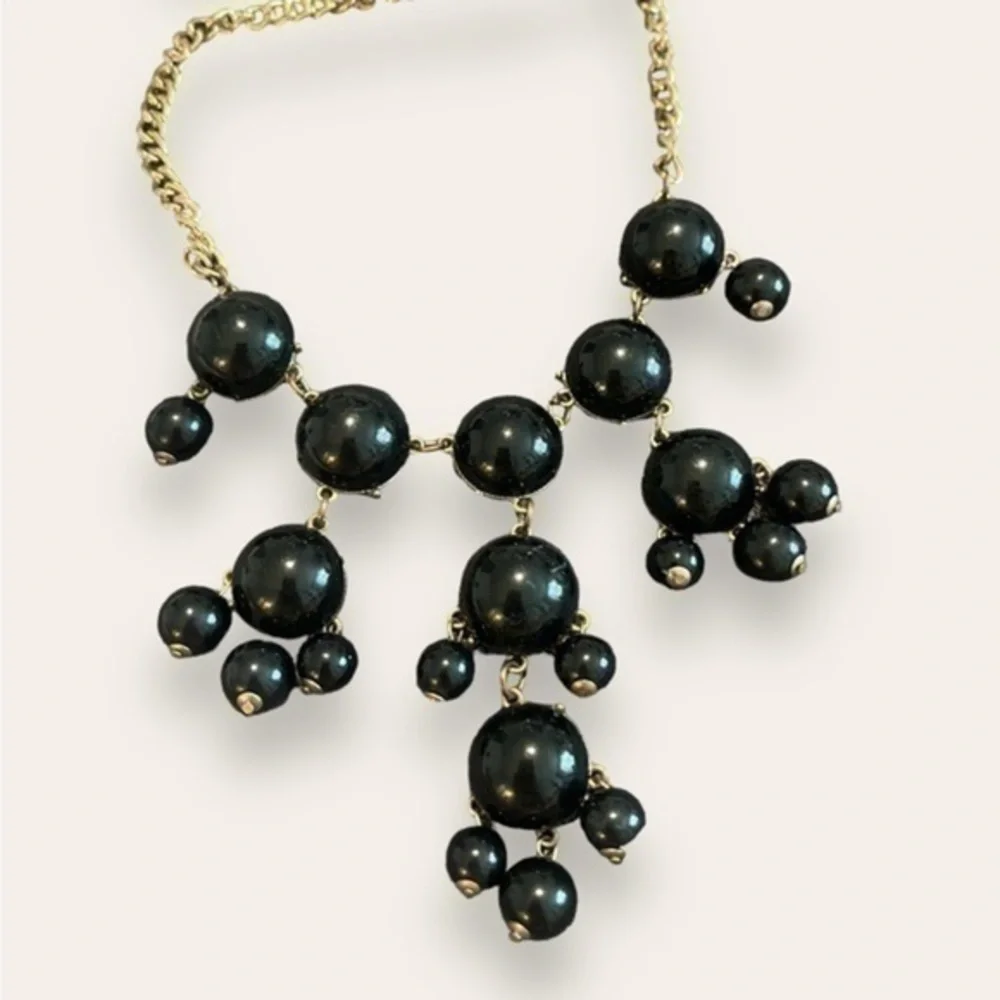 Black Bobble Statement Necklace